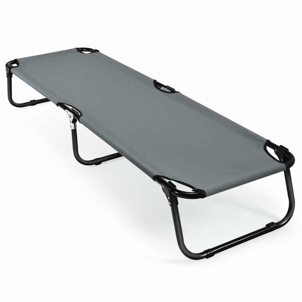 Outdoor Folding Camping Bed for Sleeping Hiking Travel-Black