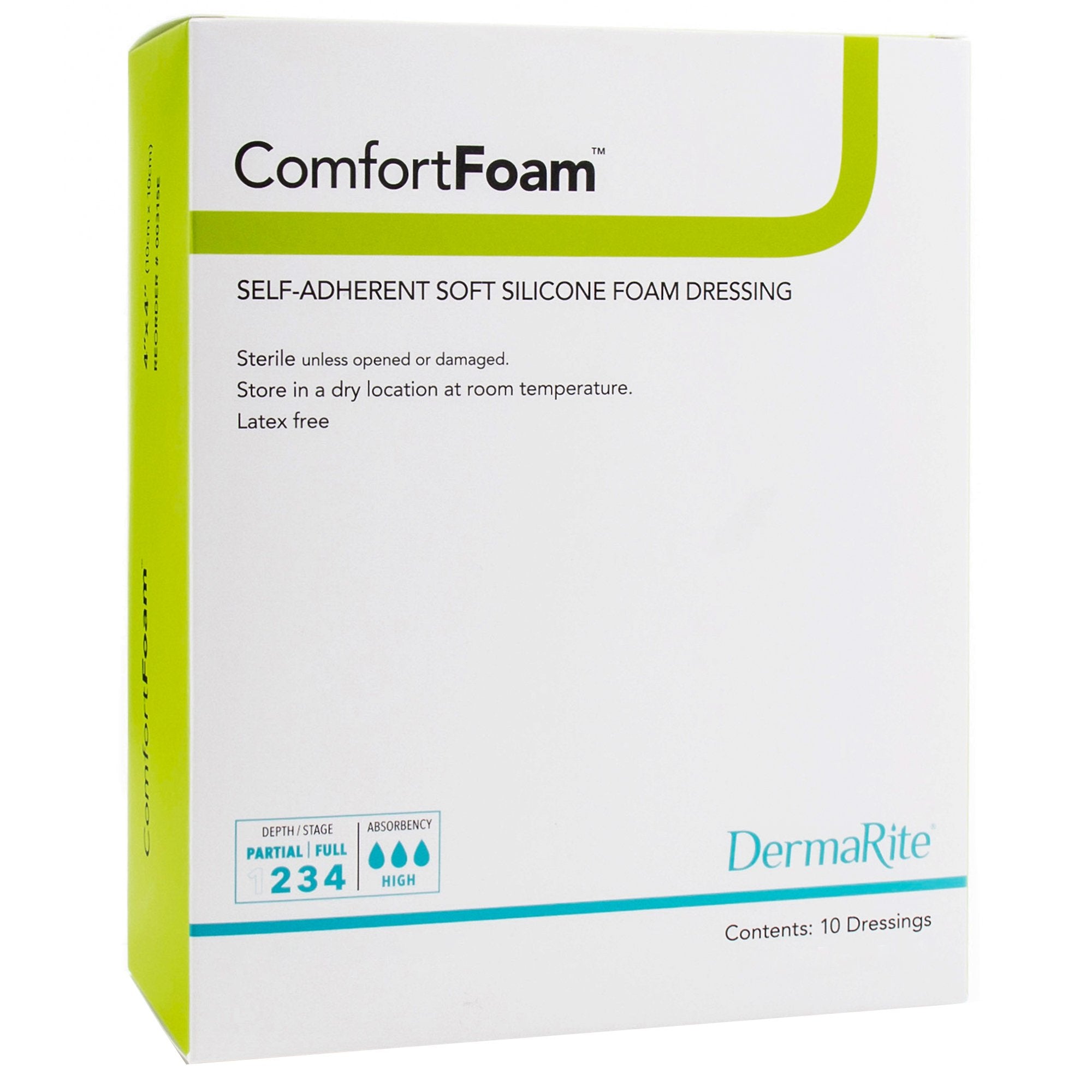ComfortFoam™ Silicone Adhesive without Border Silicone Foam Dressing, 3 x 3 Inch 44330
