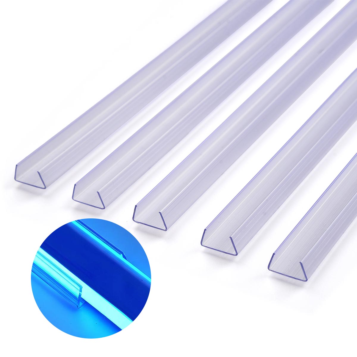 Yescom 3ft 11/16in. Plastic U-Channels Set(5) - for RGBW Neon Rope Lights
