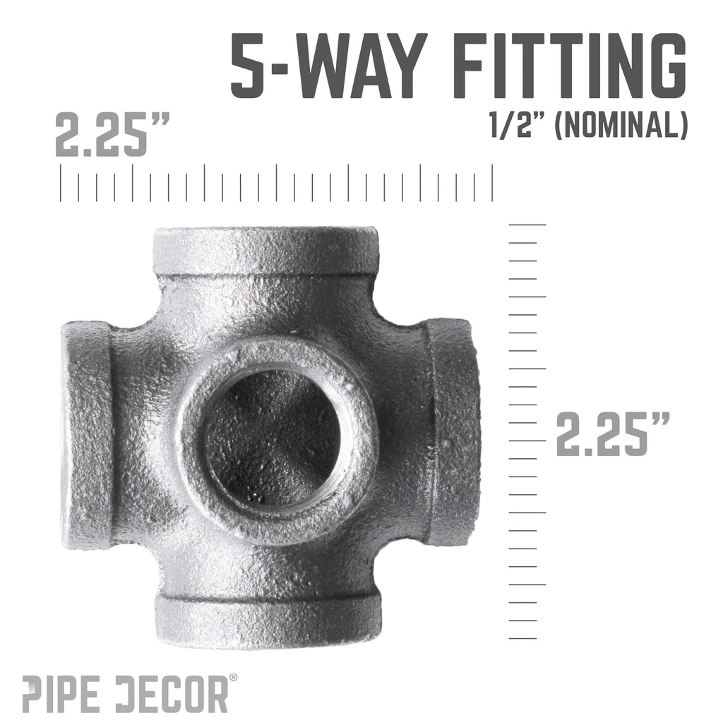 1/2 in. Black 5 - Way Fitting - PhishStones Products