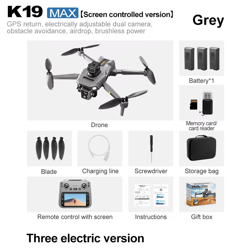 1200-meter Flight Range, 200-meter Flight Altitude, 4K Camera GPS Drone