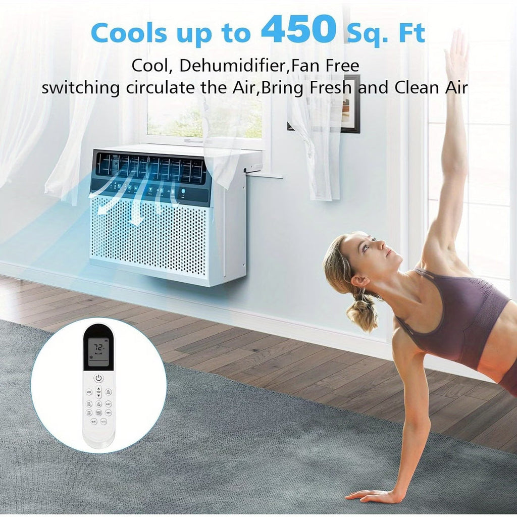 12000 BTU Window Air Conditioner, 3in 1 Ac Window Unit for Room Cools Up to 450 Sq.Ft, Dehumidifier & Fan with Energy Saving Mode, 3 Fan Speeds& Quiet Operation
