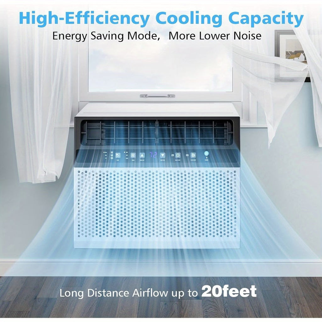12000 BTU Window Air Conditioner, 3in 1 Ac Window Unit for Room Cools Up to 450 Sq.Ft, Dehumidifier & Fan with Energy Saving Mode, 3 Fan Speeds& Quiet Operation