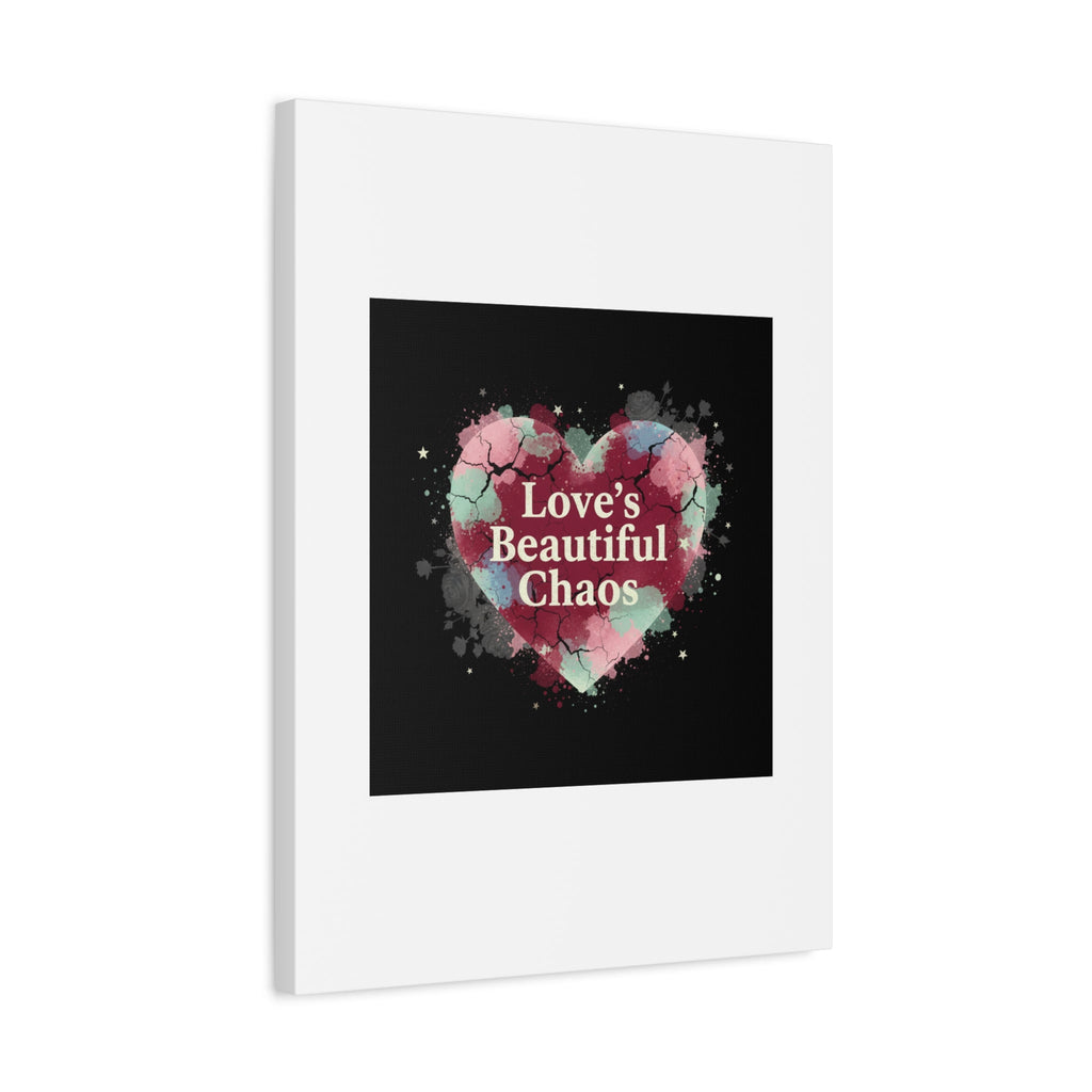 Love's Beautiful Chaos Canvas Print | Soft Grunge Hearts, Distressed Heart Art