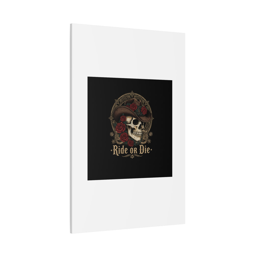 Ride or Die Skull Canvas | Western Skull Art, Gothic Americana