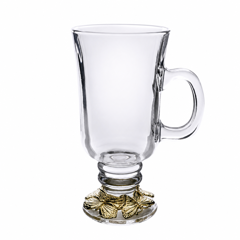 Butterfly 24 Gold Plated Glass Mug
