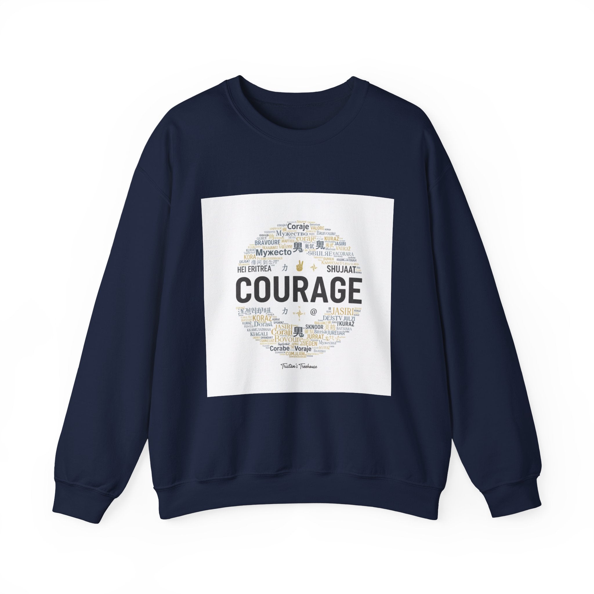 Courage wordcloud Sweatshirt | Fresh Start minimal renewal apparel