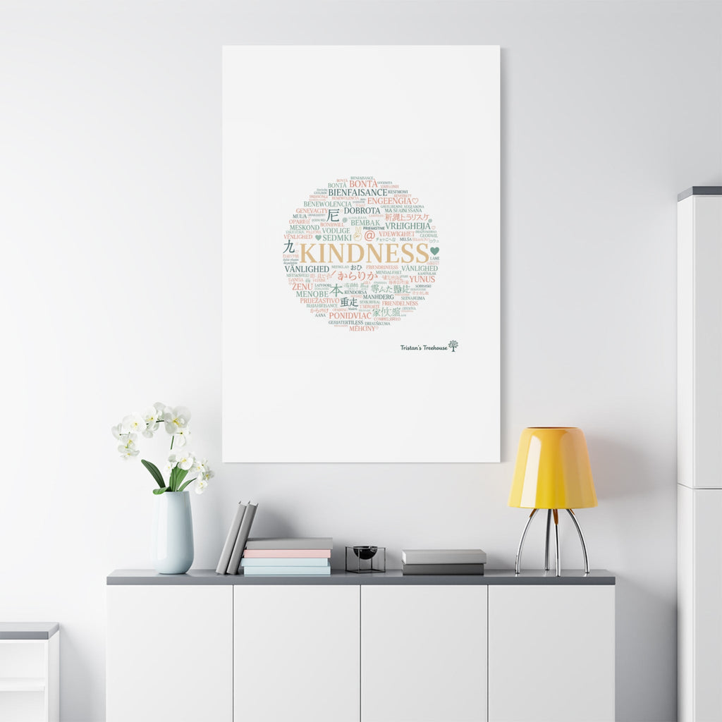 Kindness Word Cloud Canvas | Fresh Start Minimalist Wall Art