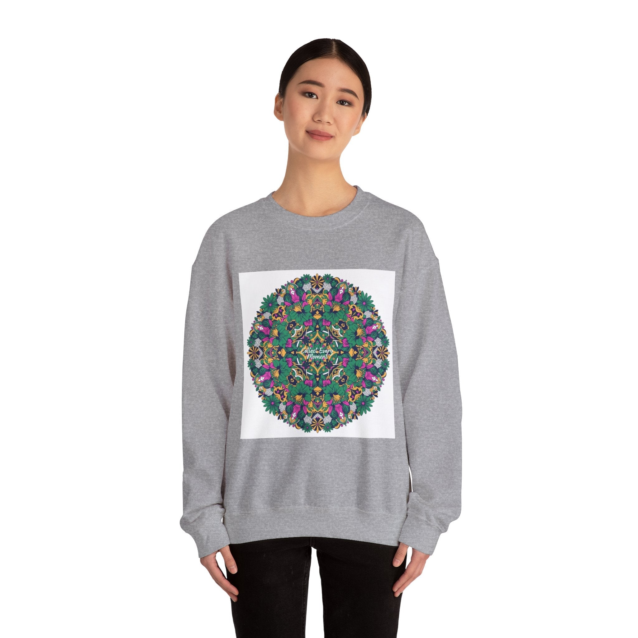 Psychedelic Botanical Mandala Crewneck | Festival Art Sweatshirt