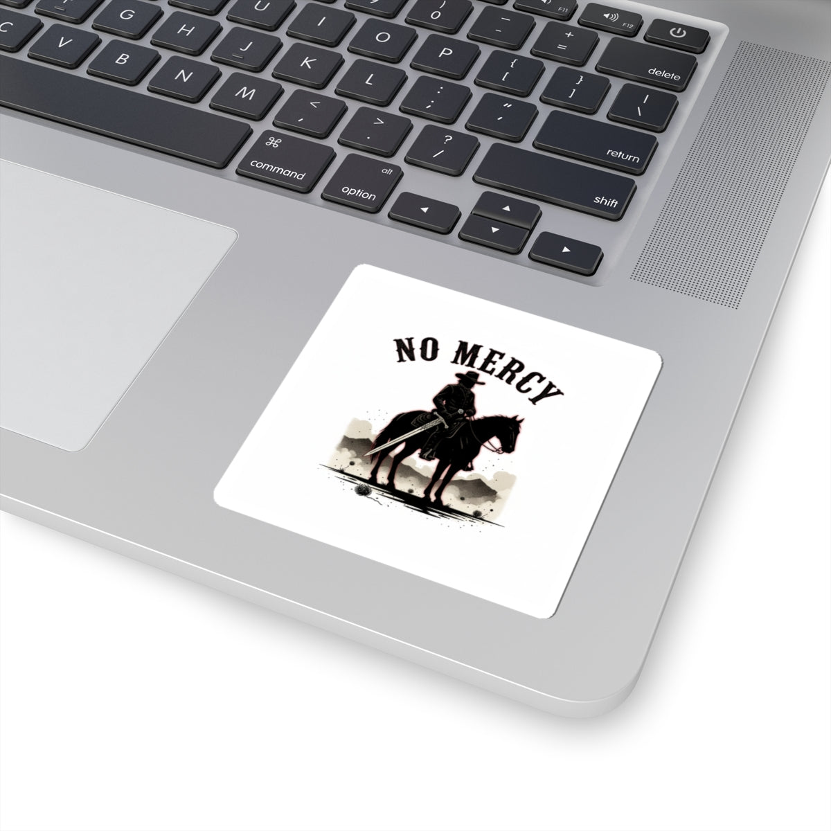 No Mercy Cowboy Skull Sticker | western skull art, gothic Americana