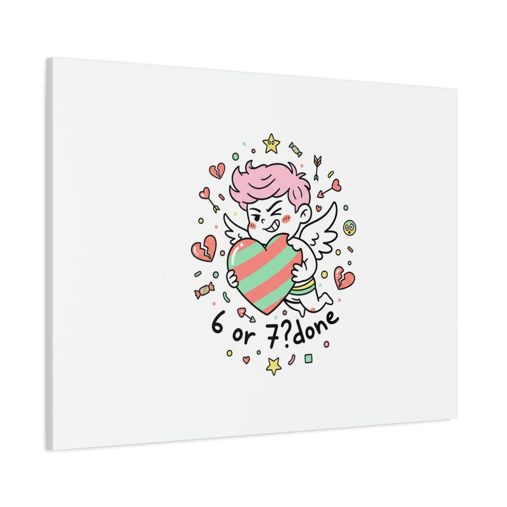 Weird Cupid heart illustration Canvas | Weird Valentine, quirky chaotic love