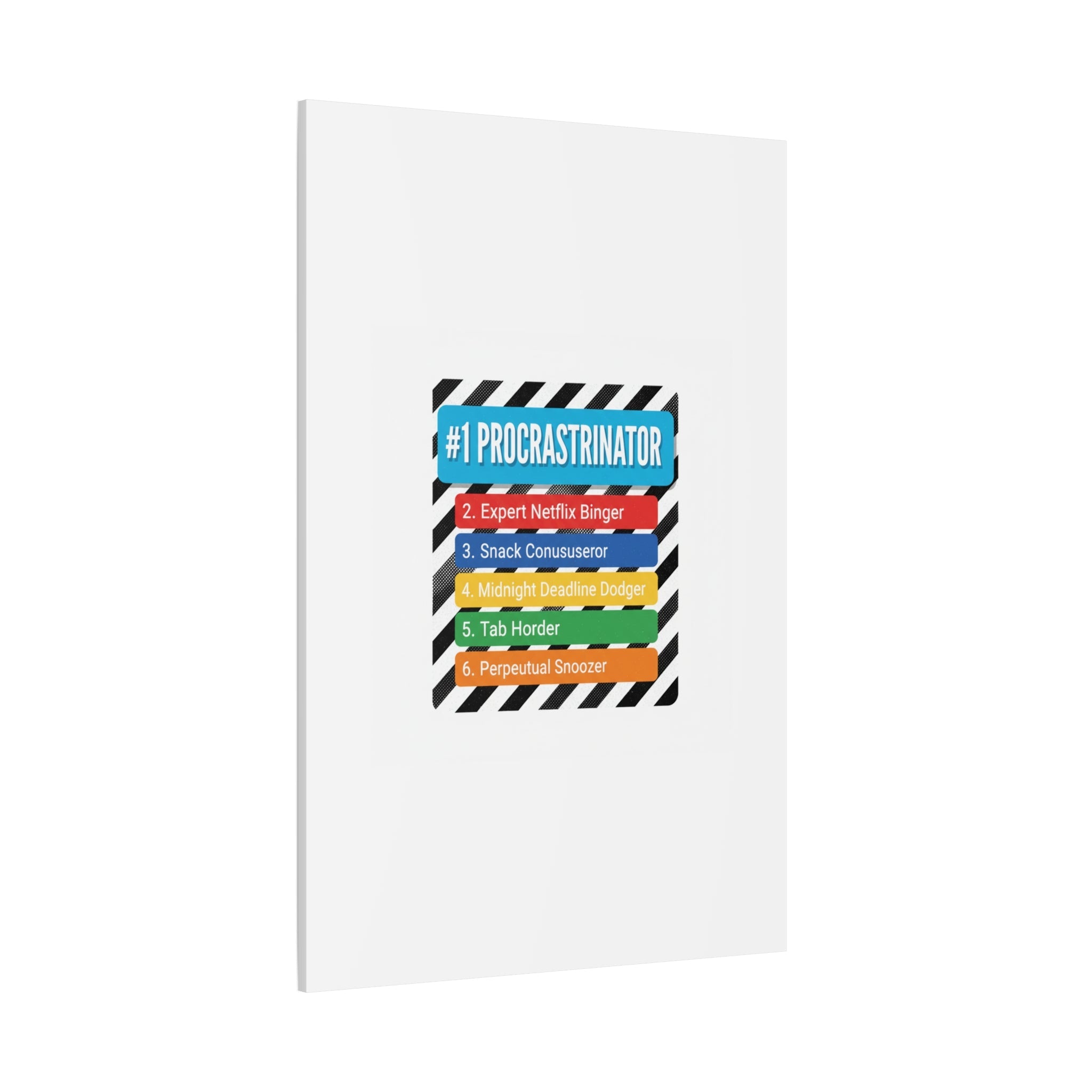 #1 Procrastinator Canvas, Rank-Style List Poster | Top-List Ranking Obsession