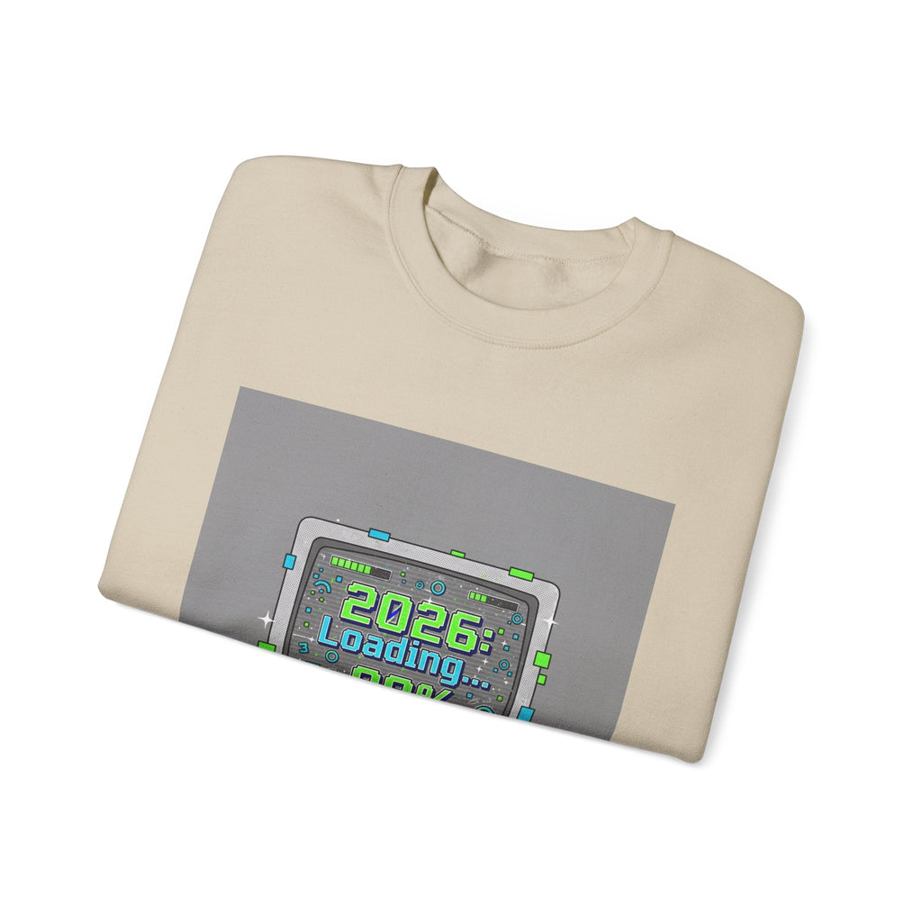 2026 Loading 99% Crewneck Sweatshirt | NYE countdown, retro system UI