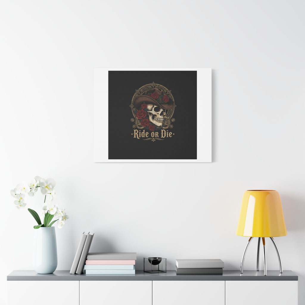 Ride or Die Skull Canvas | Western Skull Art, Gothic Americana