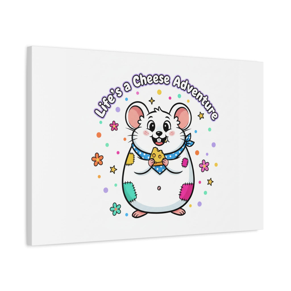 Life's a Cheese Adventure Canvas | Rodent-Core rat art print