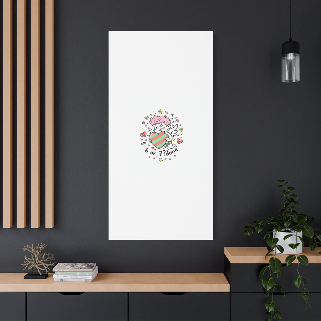 Weird Cupid heart illustration Canvas | Weird Valentine, quirky chaotic love