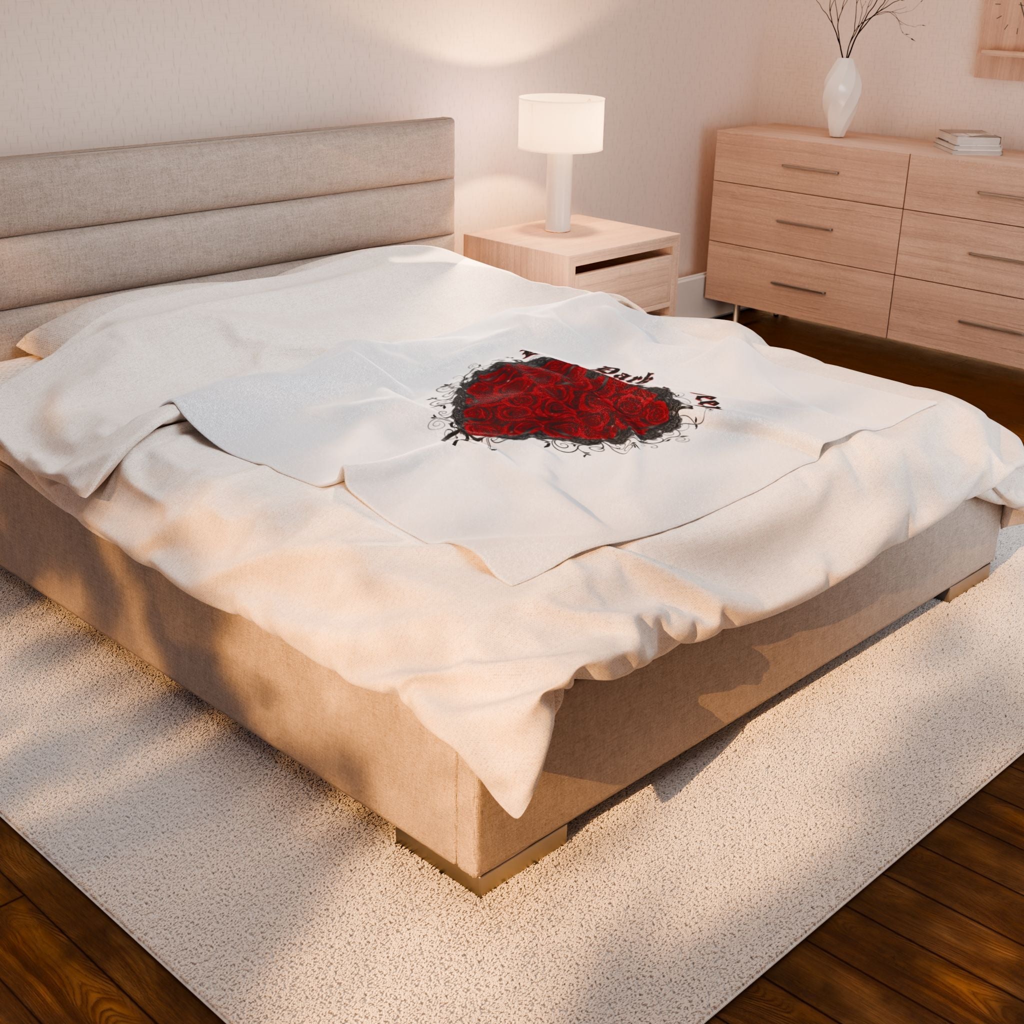 Love, Dark and Deep Heart Plush Blanket | gothic romance, 80s new romantic