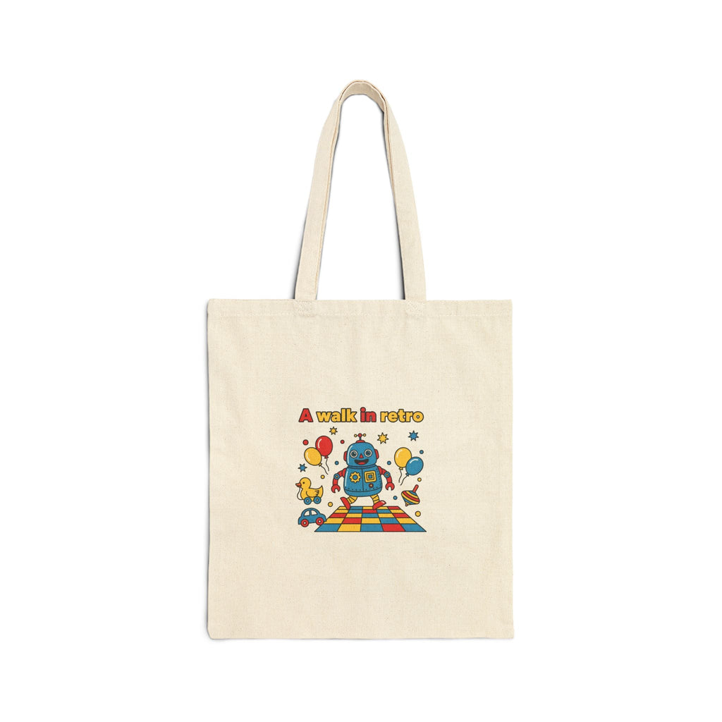 Retro Toy Robot Tote | Throwback Kid, Primary Color Nostalgia