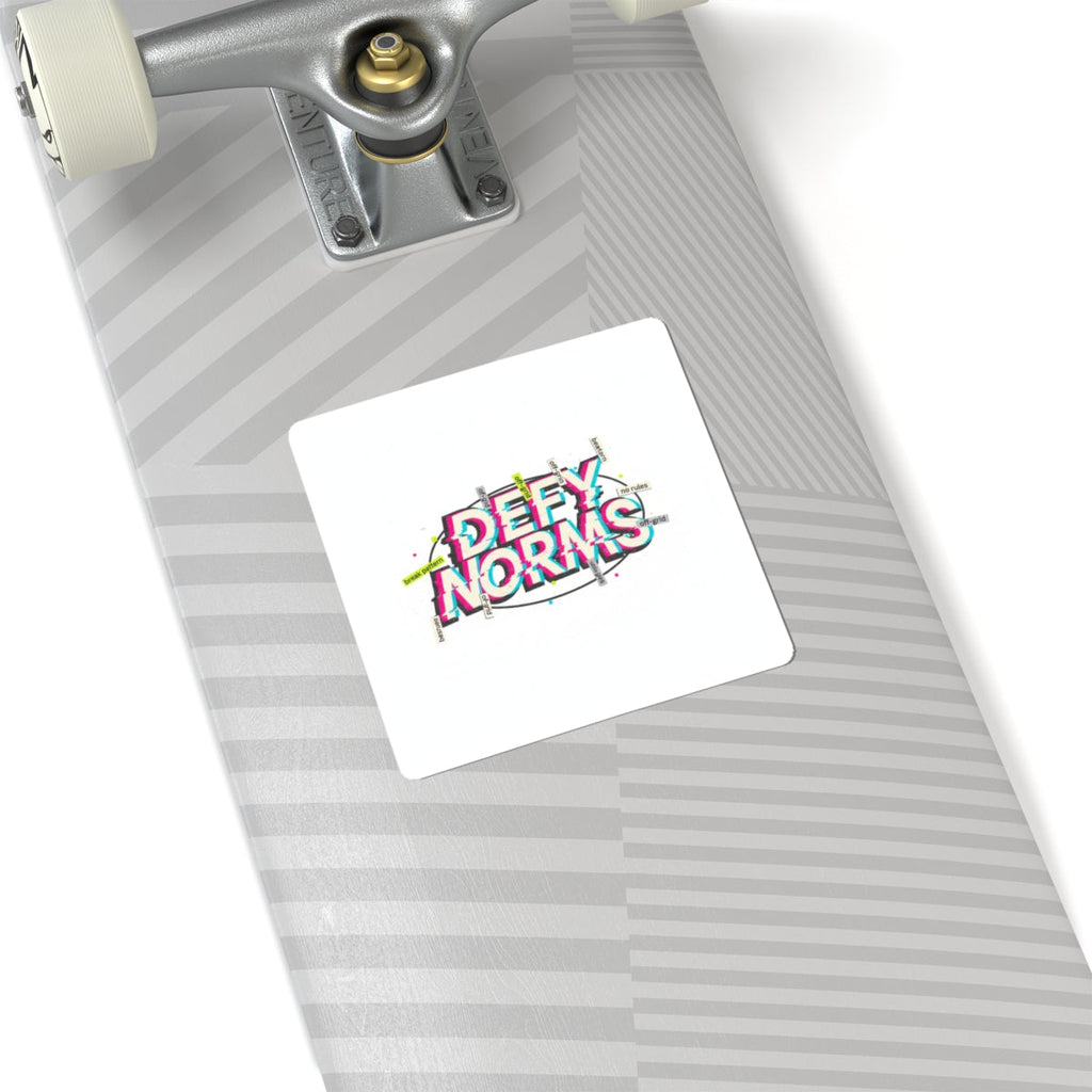 Defy Norms Sticker | Anti-Aesthetic, Glitch Font, Chaotic Design