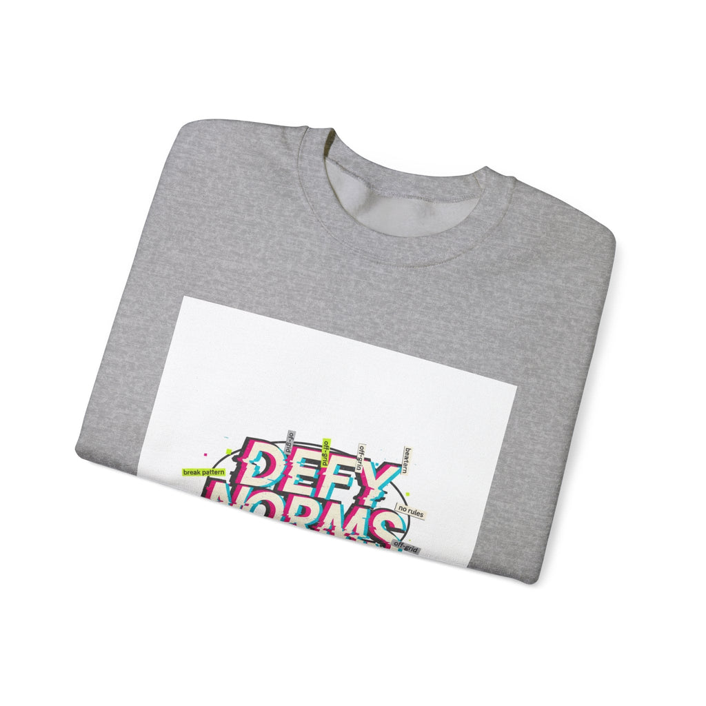 Defy Norms Crewneck Sweatshirt | anti-aesthetic, glitch font