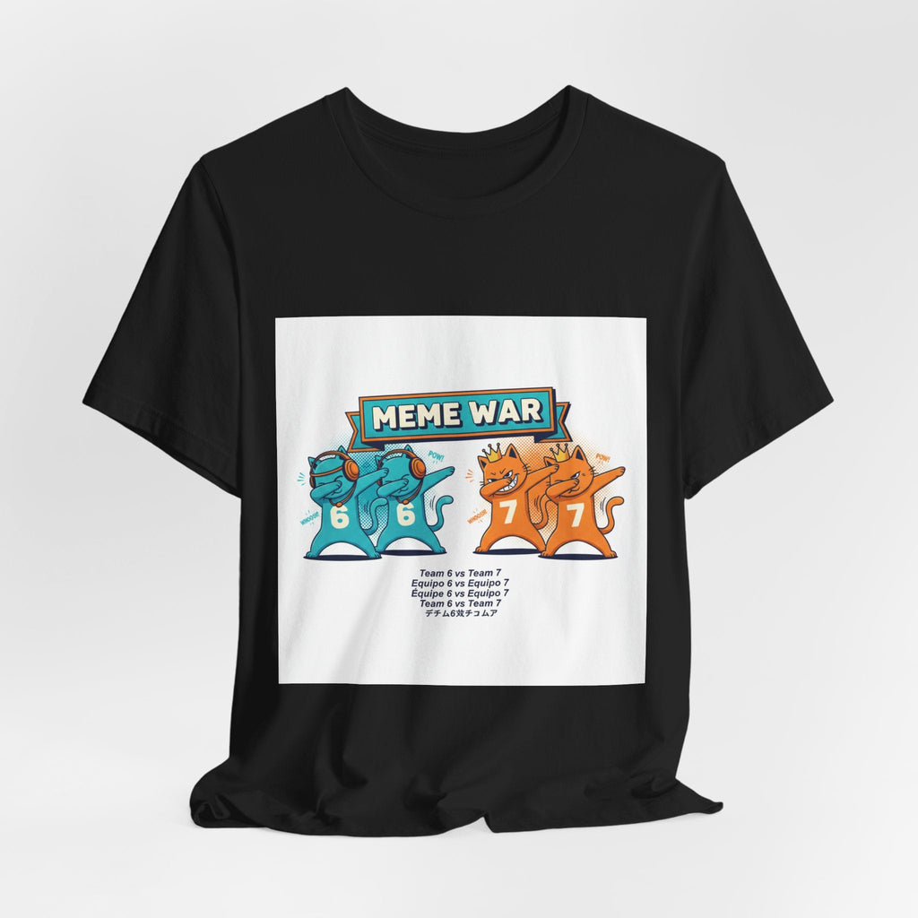 Meme War Cats Dabbing T-Shirt — Six vs. Seven Funny Graphic Tee