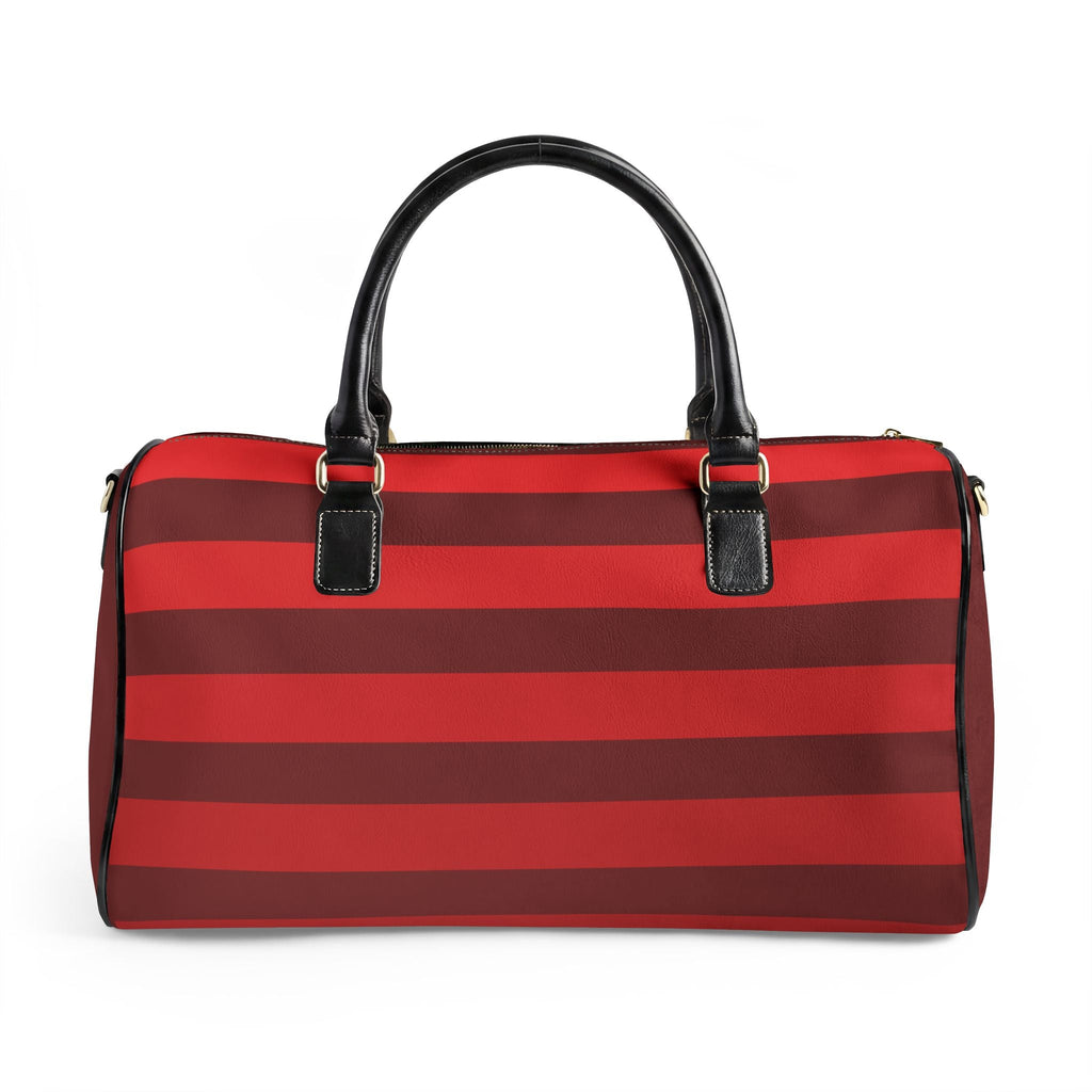 AMOUR Red Striped Leather Travel Bag, Romantic Gift