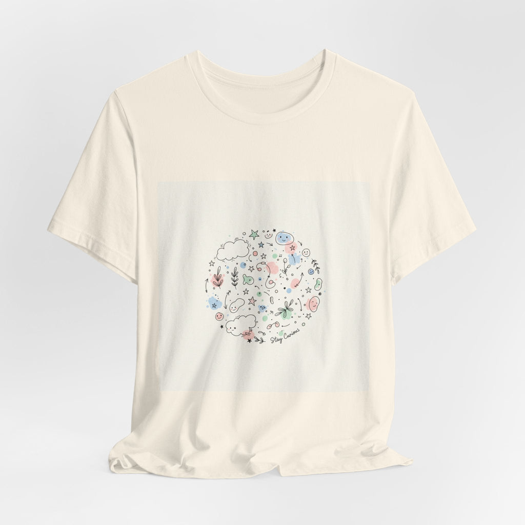 Botanical Doodle Circle Tee | hand drawn line drawing, sketch pattern