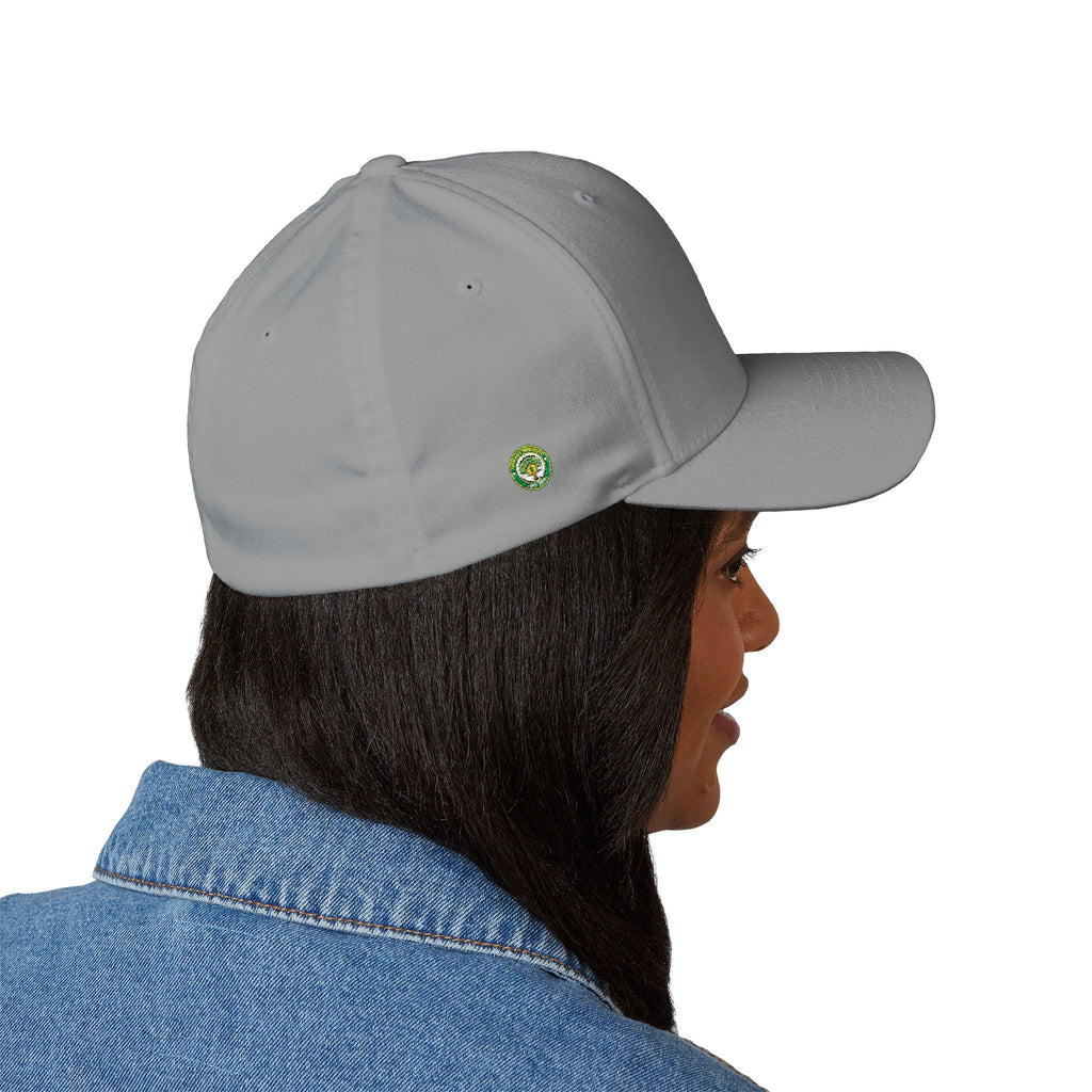 Embroidered 'ULP' Shield Cap — White Structured Baseball Hat