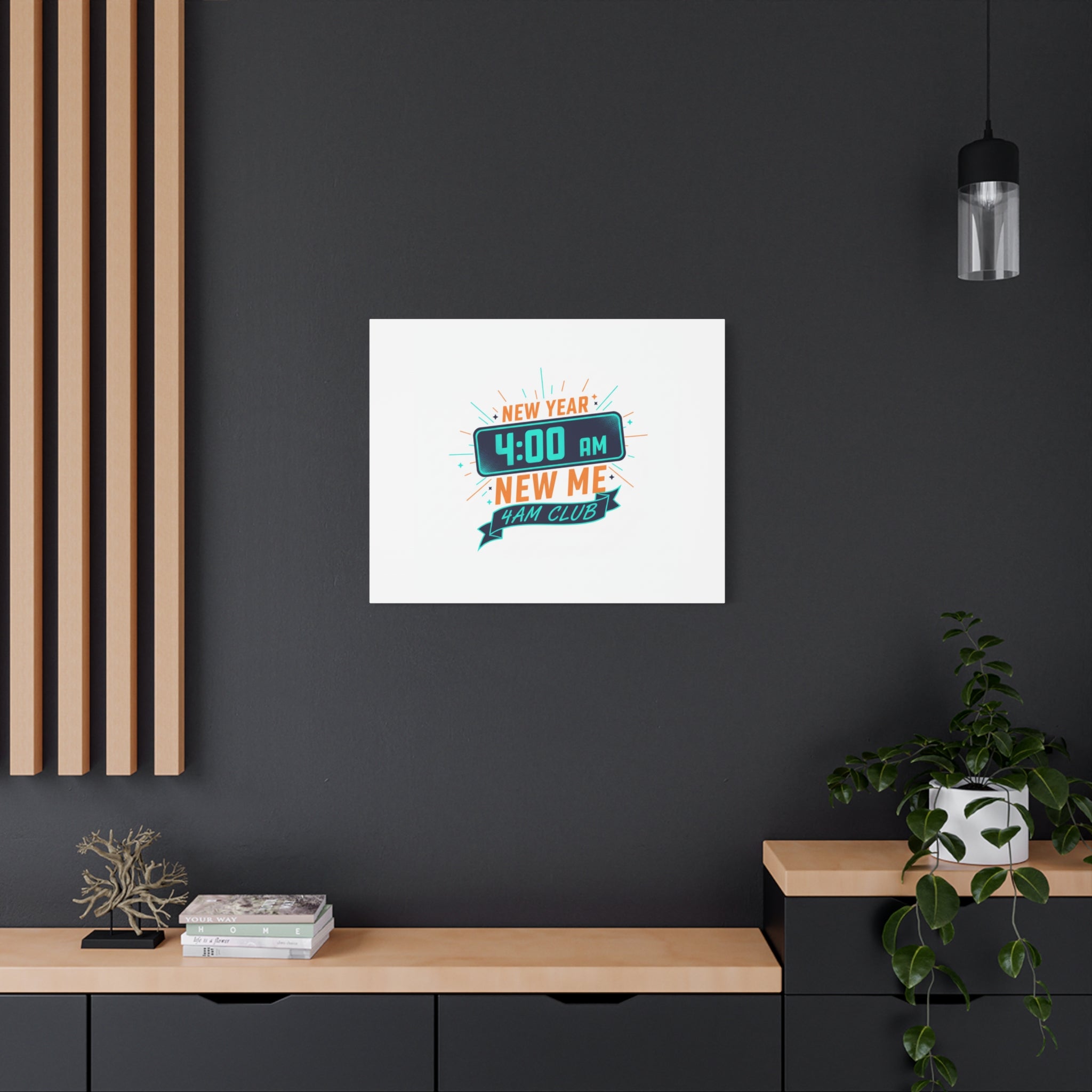 4AM Club New Year Graphic Canvas | Holiday Party Novelty, Festive New Year Decor