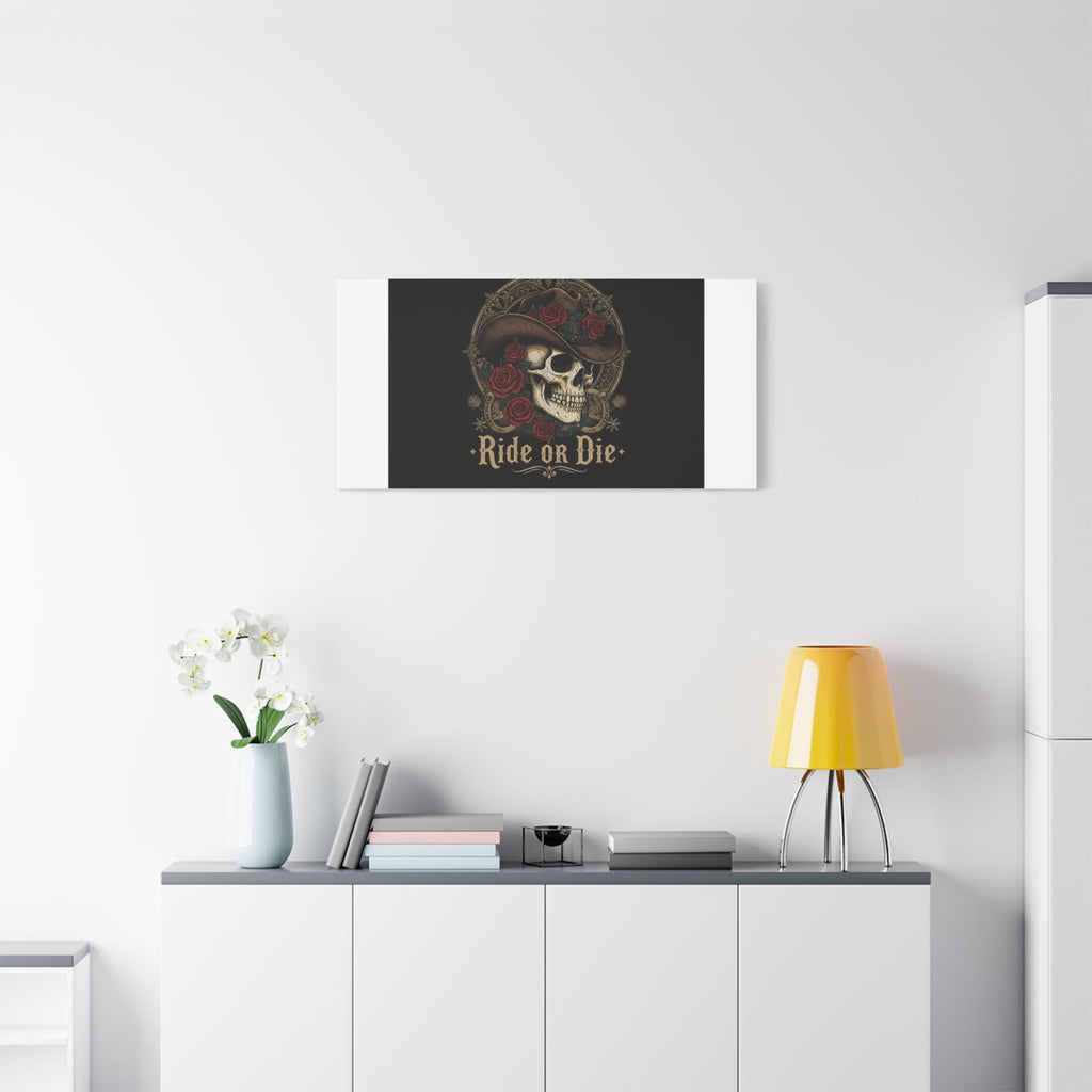 Ride or Die Skull Canvas | Western Skull Art, Gothic Americana