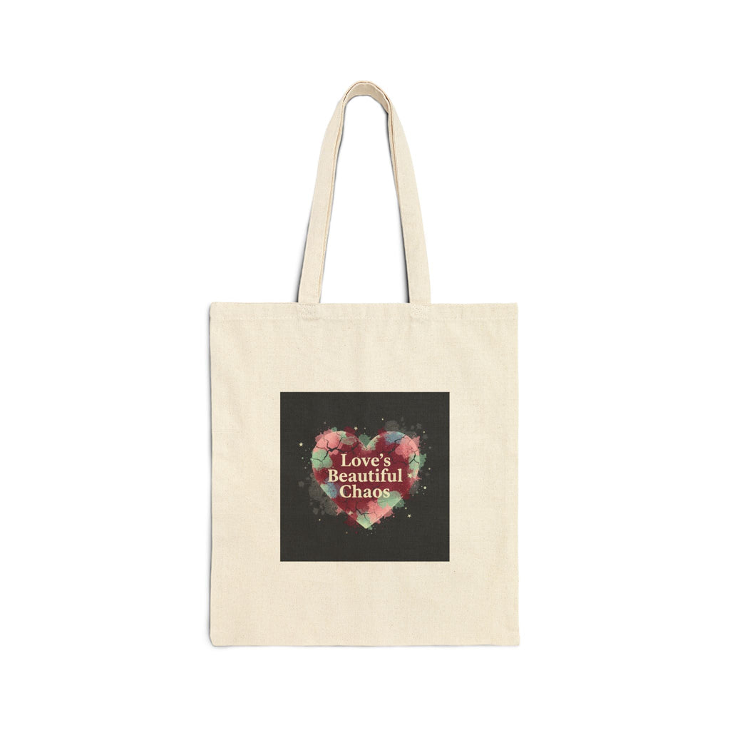 Love's Beautiful Chaos Tote | Soft Grunge Heart, Distressed Valentine Collage