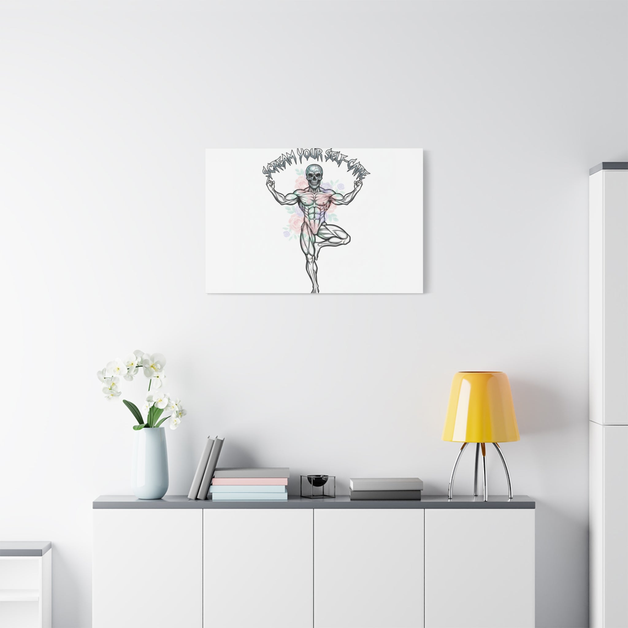 Scream Your Self-Care Canvas | Heavy Metal Wellness, Gothic Wellness Quote
