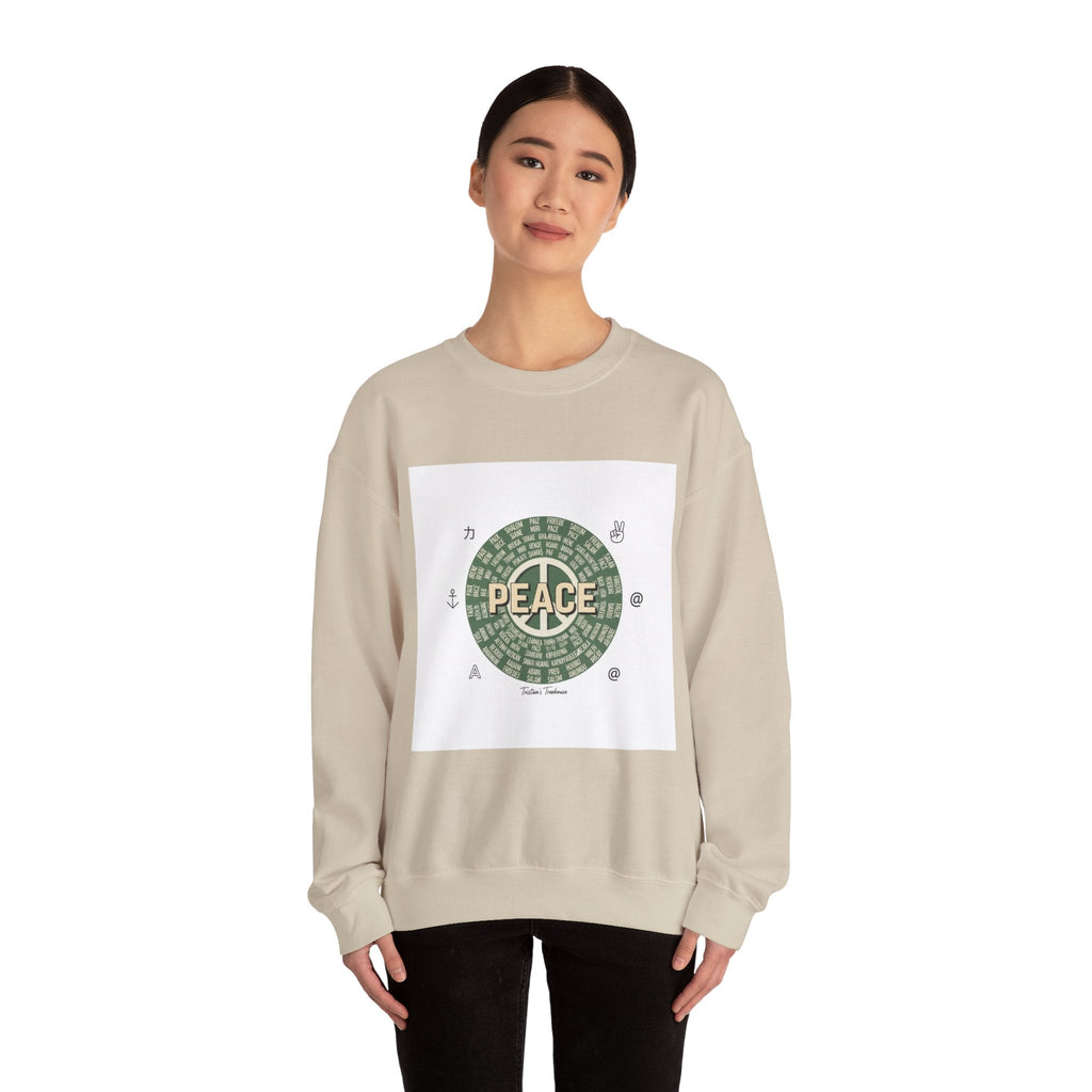 Handwritten Peace Doodle Sweatshirt | sketch aesthetic, hand drawn message