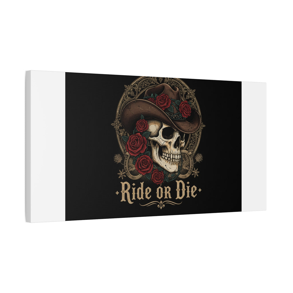Ride or Die Skull Canvas | Western Skull Art, Gothic Americana