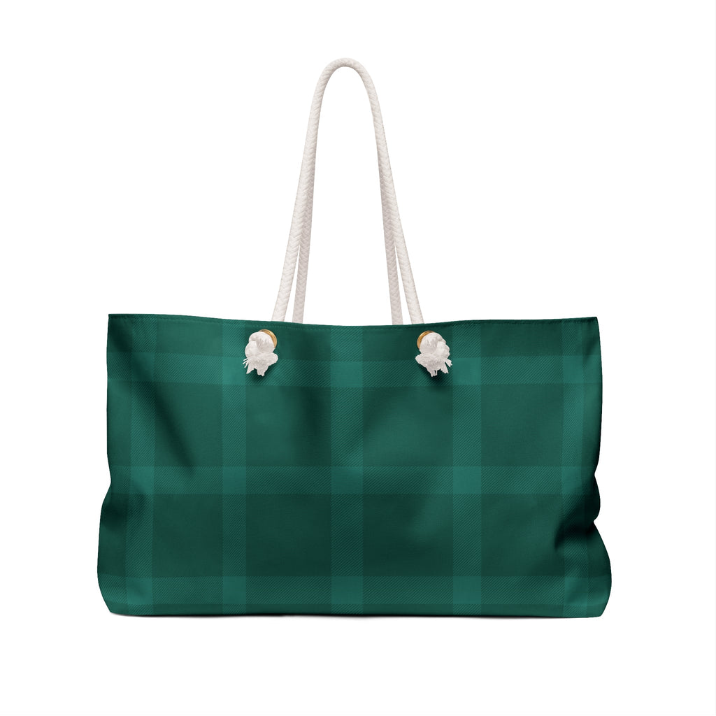 Adios Green Plaid Weekender Bag Tote,  Traveler Gift