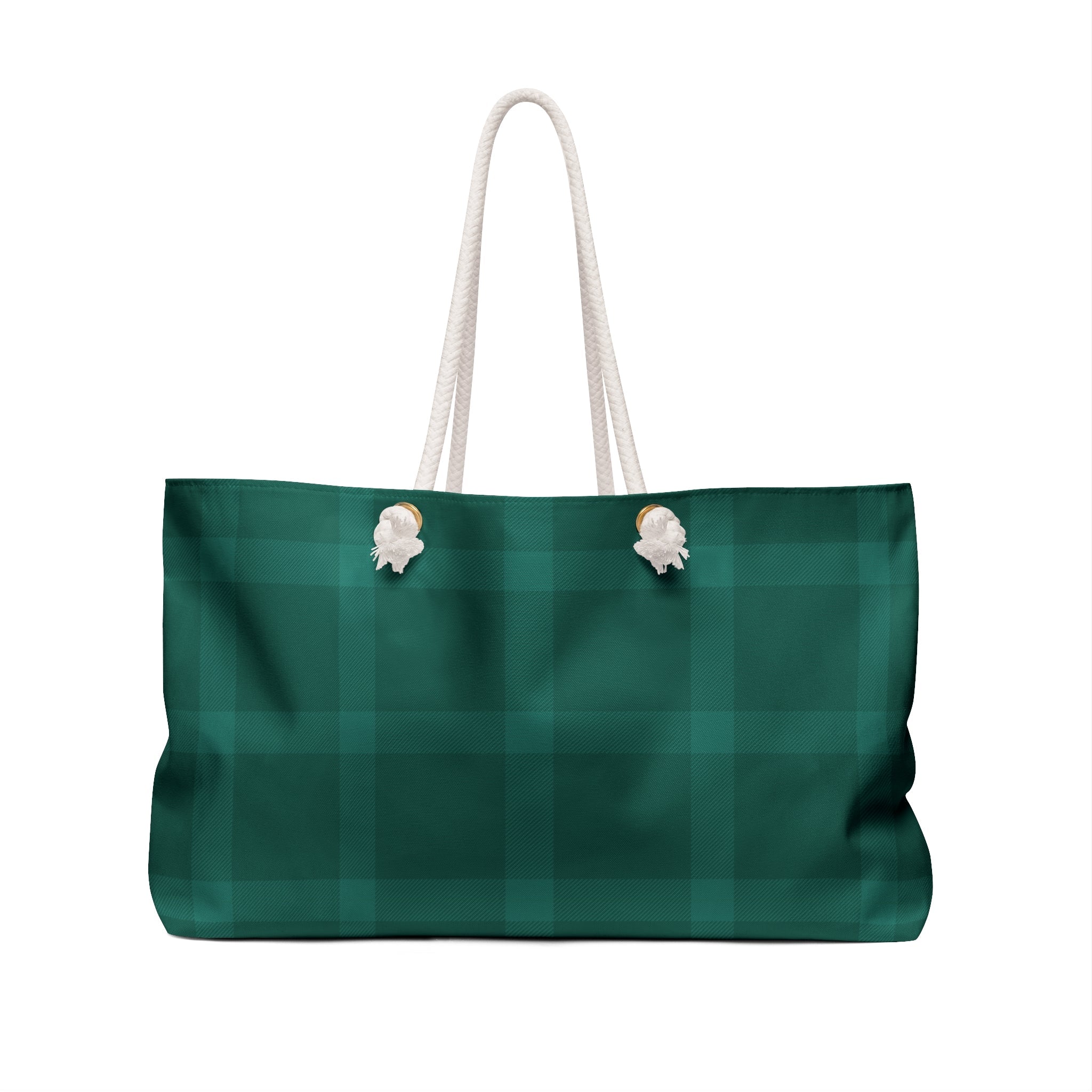 Adios Green Plaid Weekender Bag Tote,  Traveler Gift