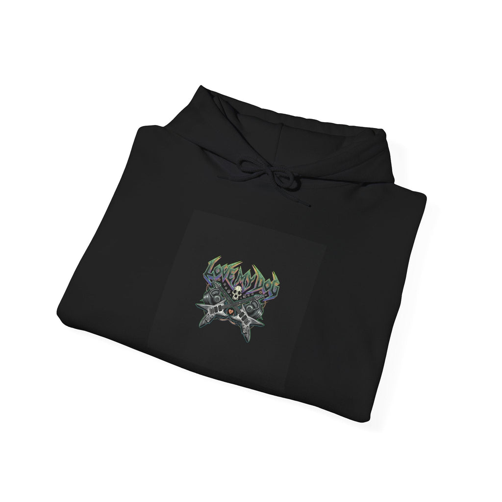 LOUD Self-Care, Metal Font Hoodie | gothic wellness quote, edgy self-care merch