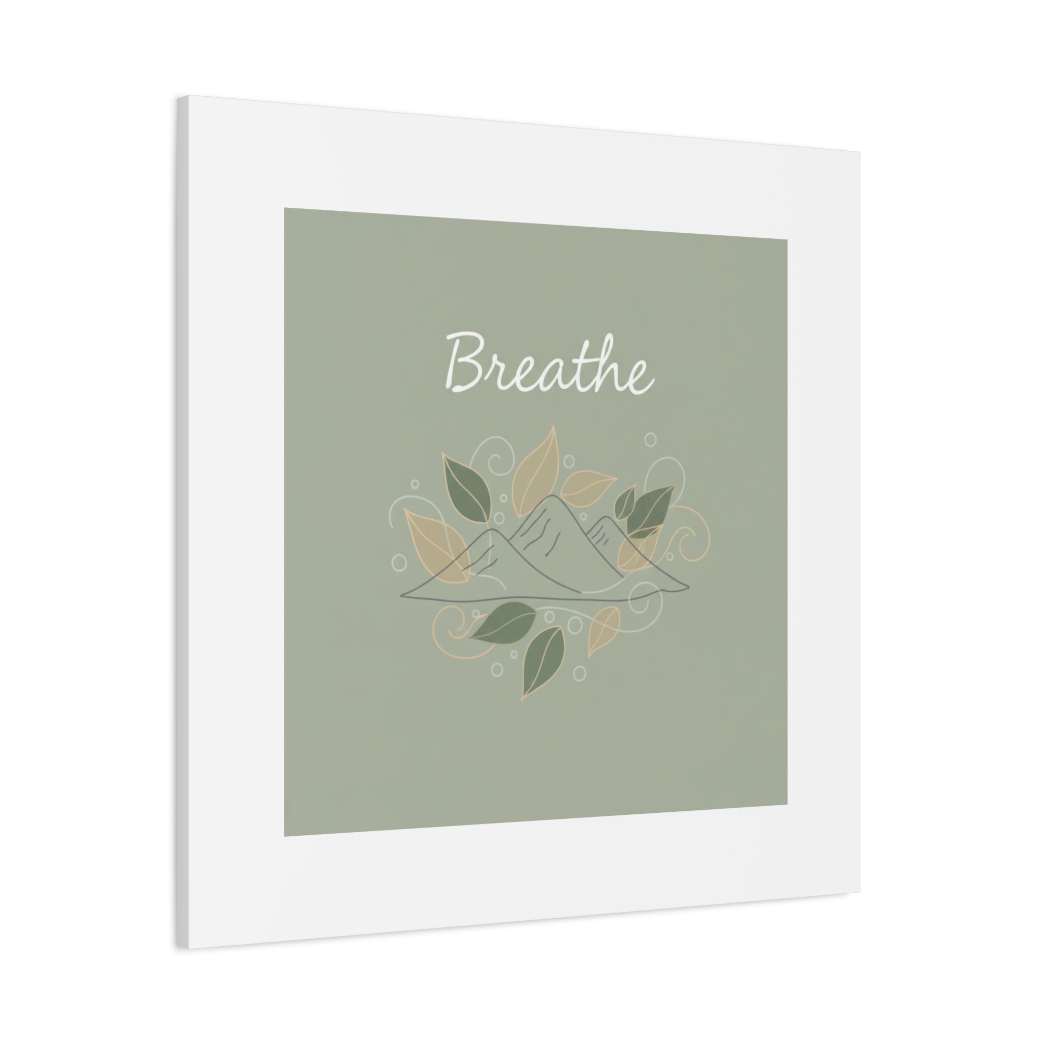 Breathe Mountain Line Canvas | Nature Symbols, Minimal Forest Wall Art