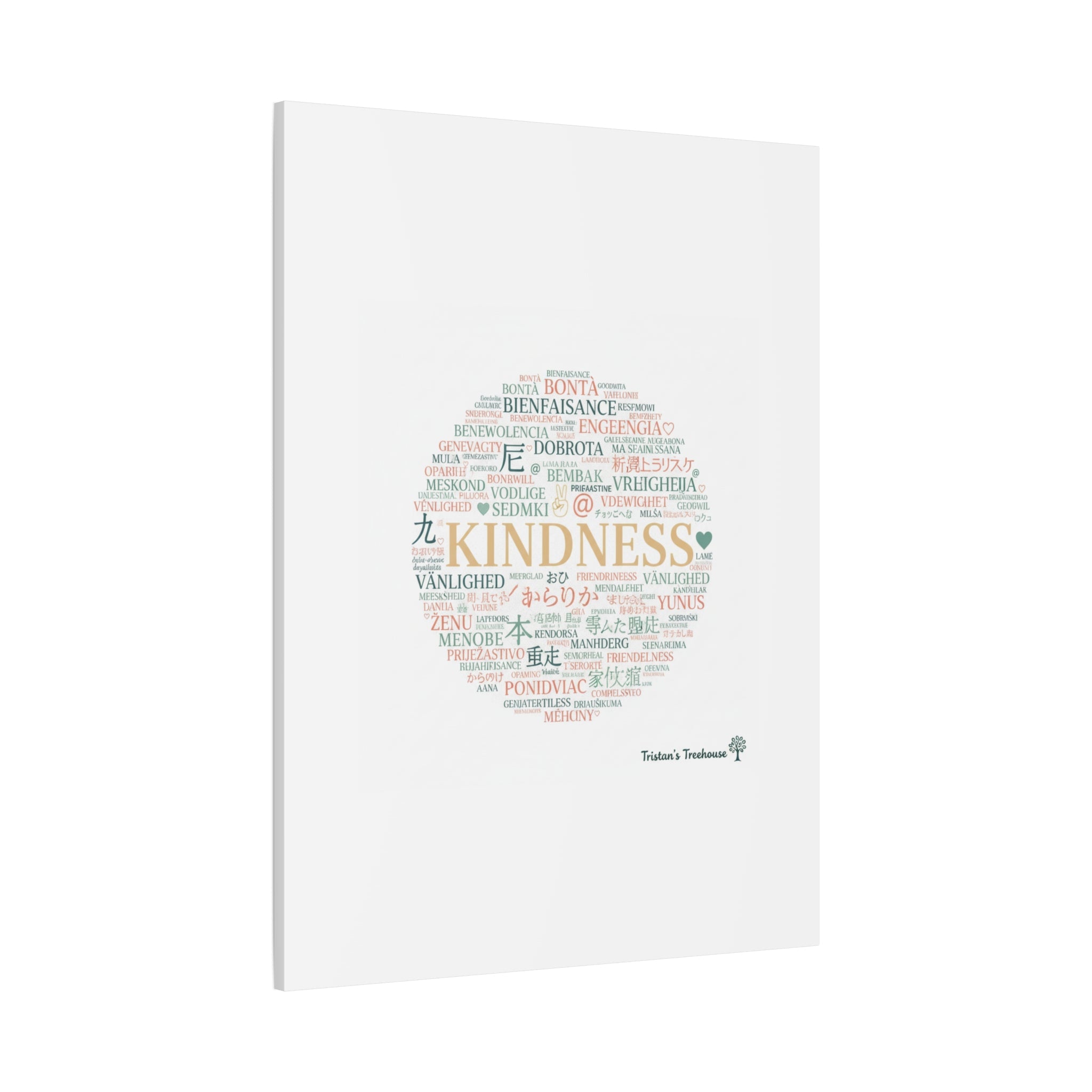 Kindness Word Cloud Canvas | Fresh Start Minimalist Wall Art