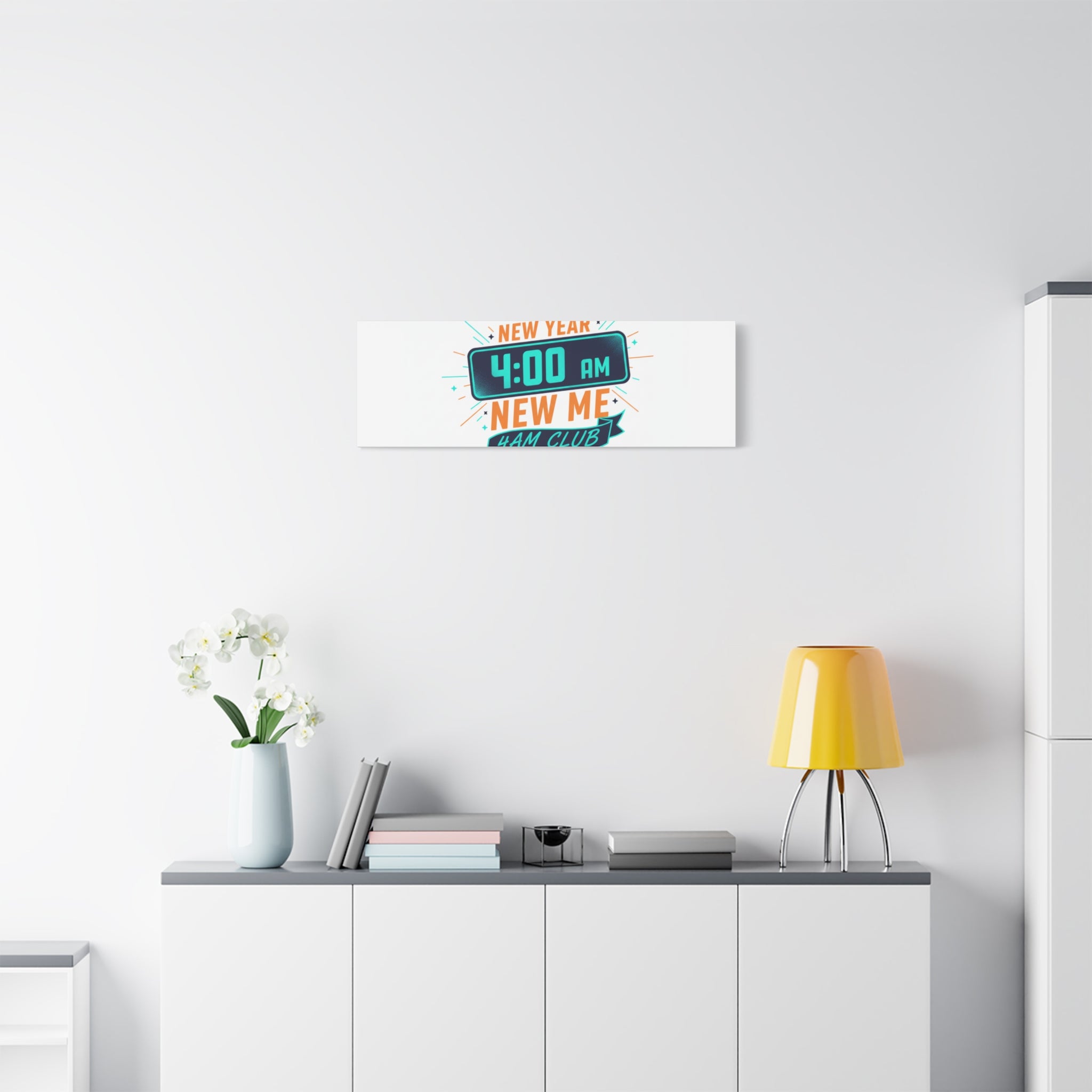 4AM Club New Year Graphic Canvas | Holiday Party Novelty, Festive New Year Decor