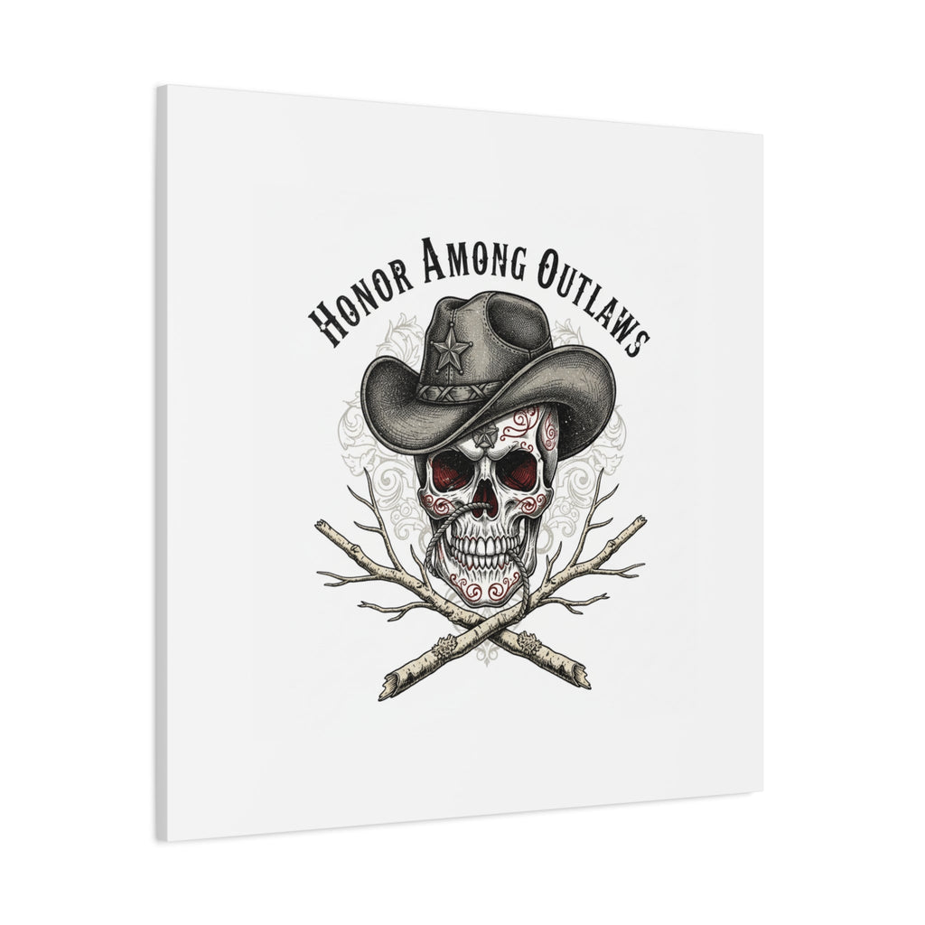 Honor Among Outlaws Canvas | Western Skull Art, Gothic Americana Desert Noir