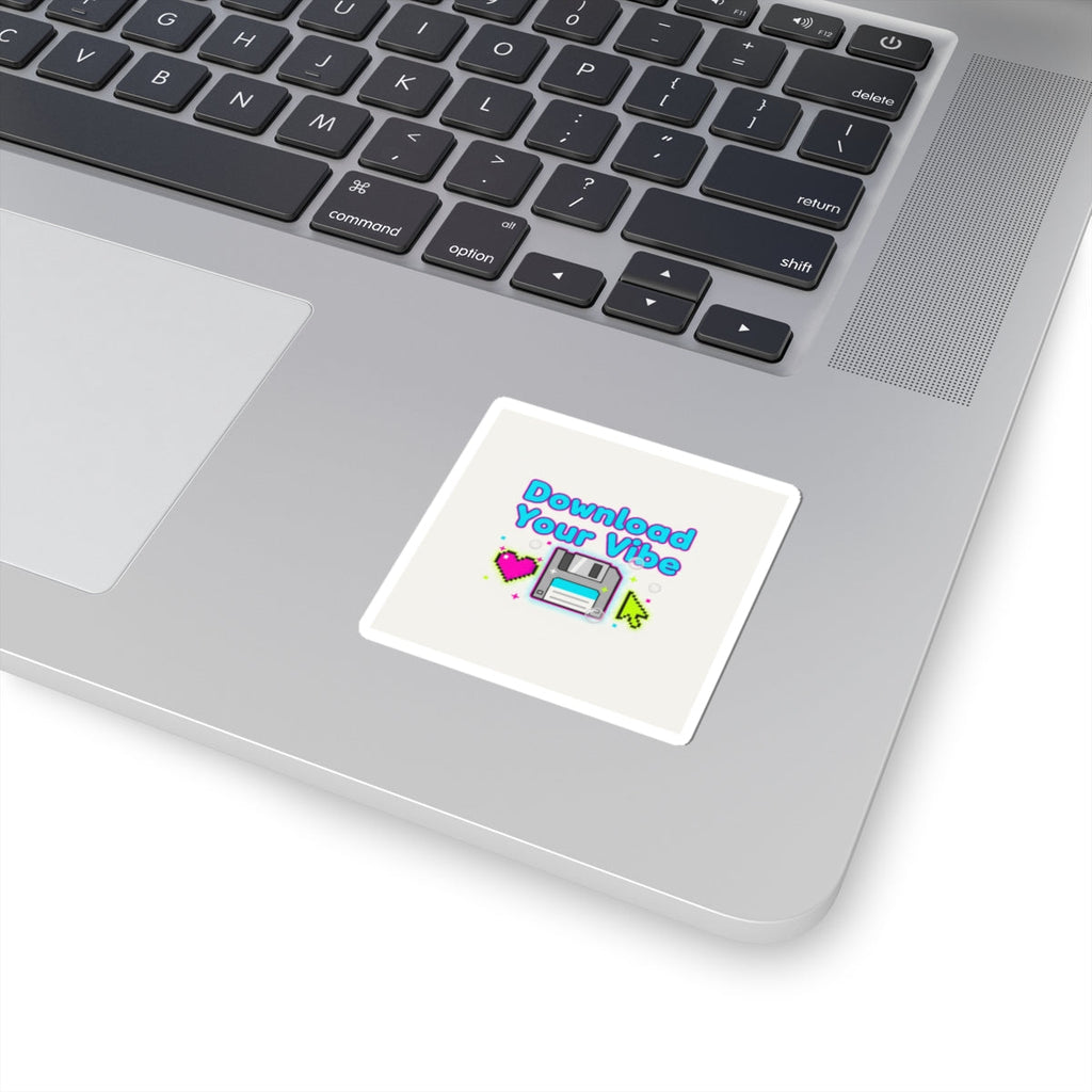 Download Your Vibe Kiss-Cut Sticker | Y2K retro tech, pixel floppy heart