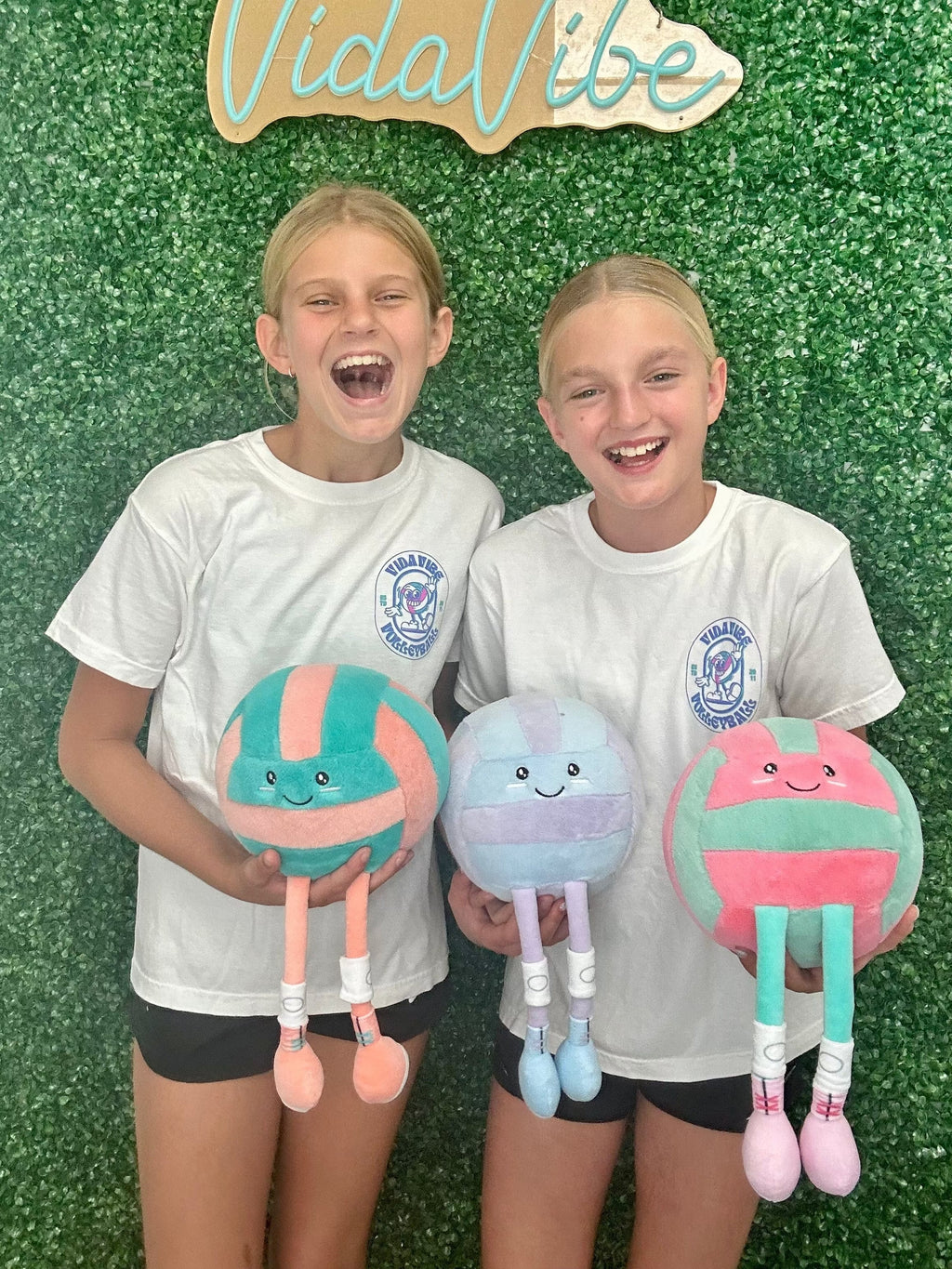 Pink & Teal Volleyball Plush "Acey"