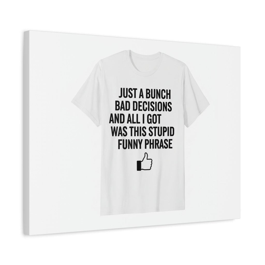 self-deprecating quote Canvas | sarcastic introvert wall art, anxiety humor