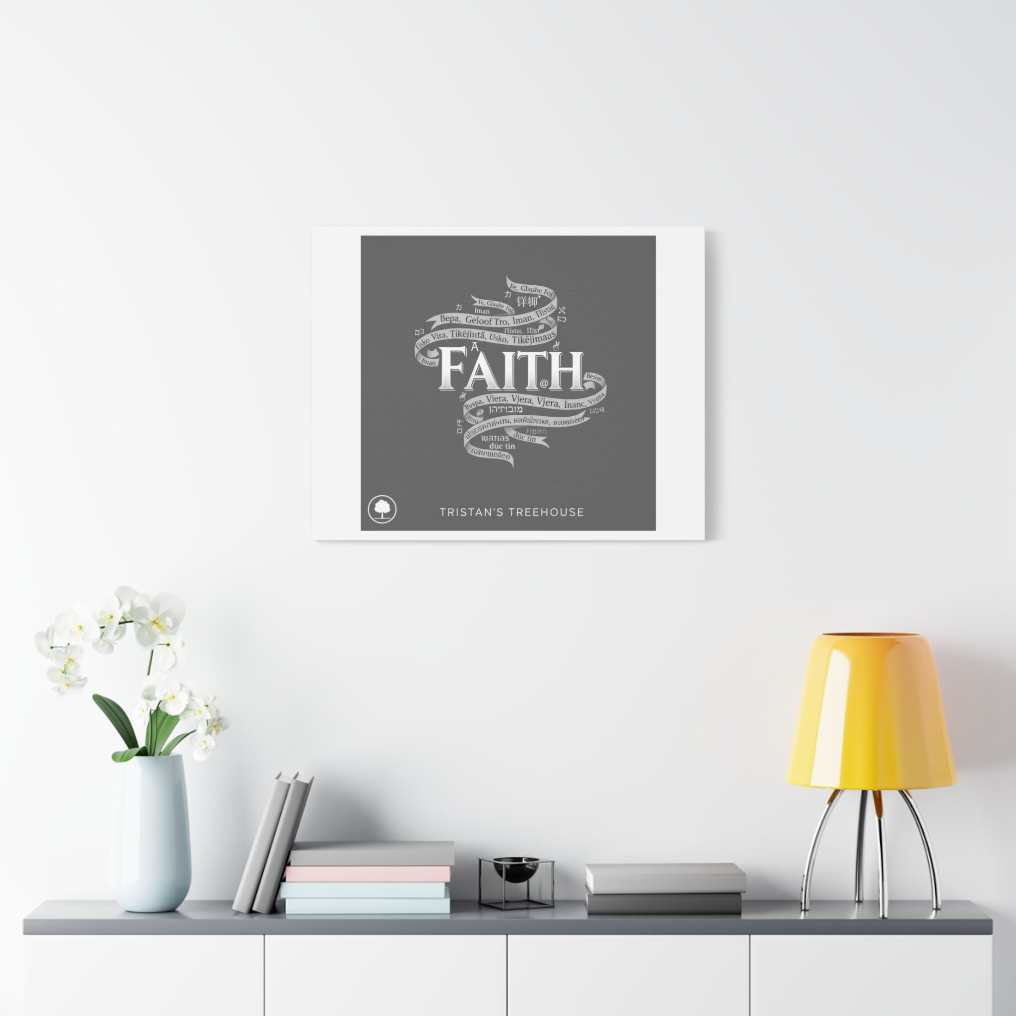 handwritten faith ribbon Canvas | sketch aesthetic, doodle design