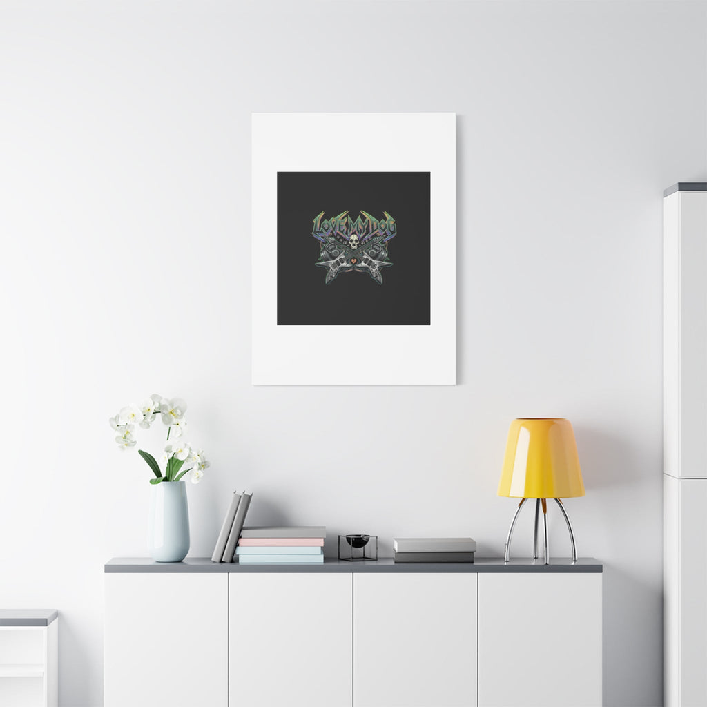 Love My Dog metal font Canvas | gothic wellness quote, edgy self-care merch