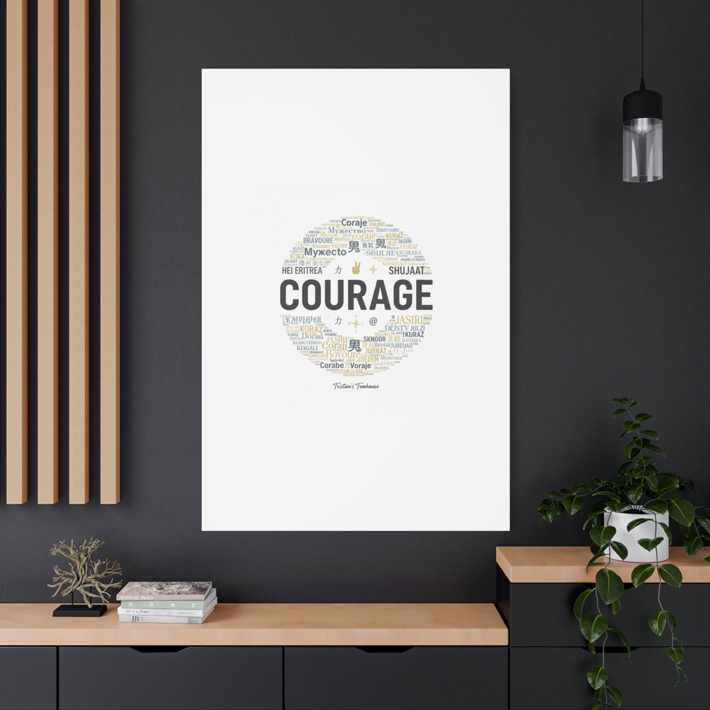 Courage Word Cloud Canvas | Fresh-Start Minimalism art print