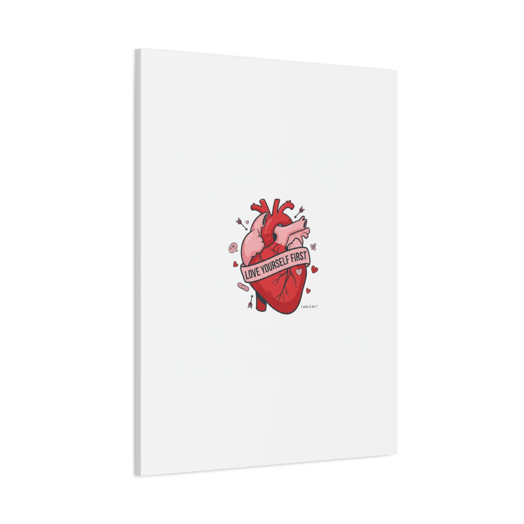 Love Yourself First Canvas, Hearts-with-a-Twist, Anti-Valentine Art