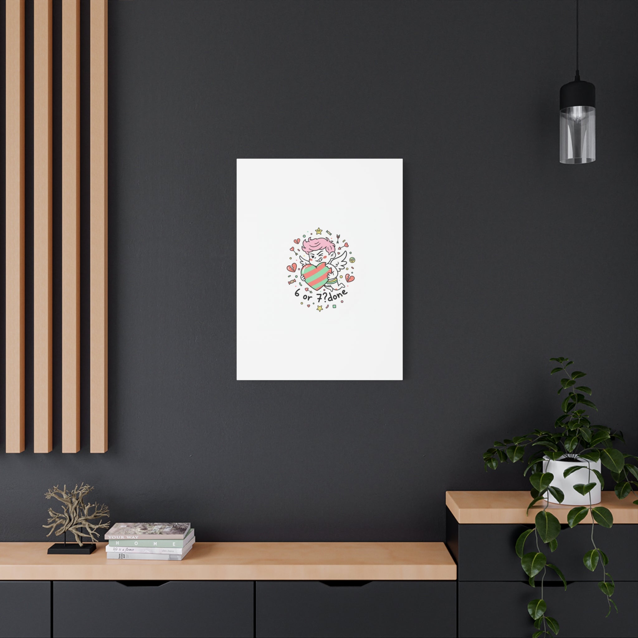 Weird Cupid heart illustration Canvas | Weird Valentine, quirky chaotic love