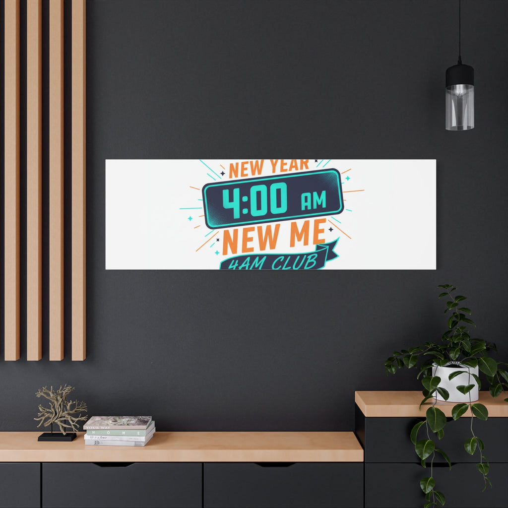 4AM Club New Year Graphic Canvas | Holiday Party Novelty, Festive New Year Decor